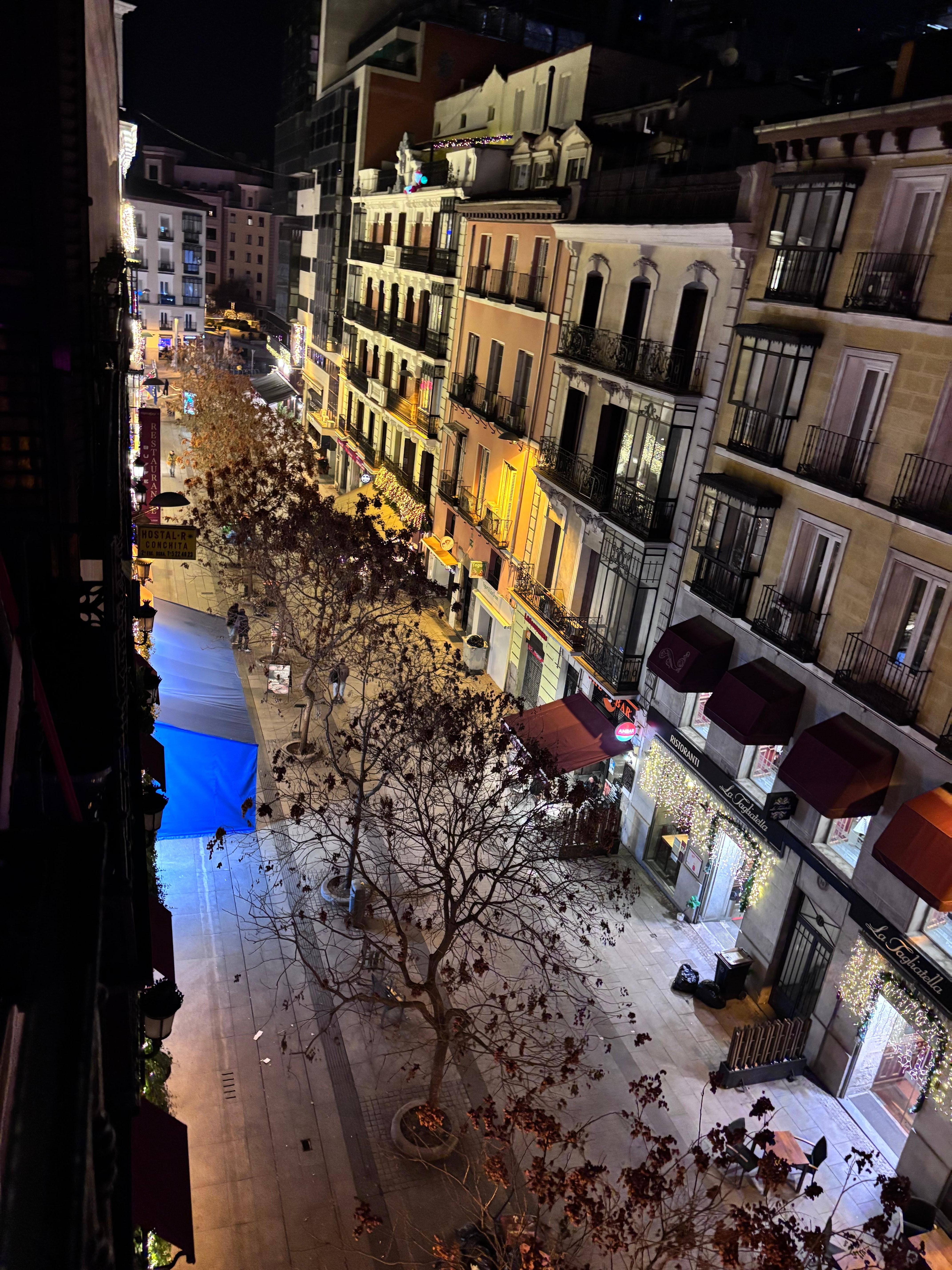 View from balcony at night