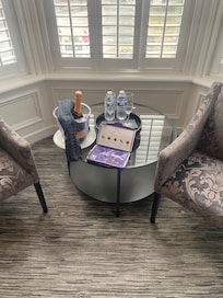 Complimentary bubbles and Chocolate on arrival