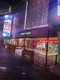 Outside "Perry's Pizza"