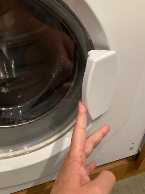 Broken door of washing machine 