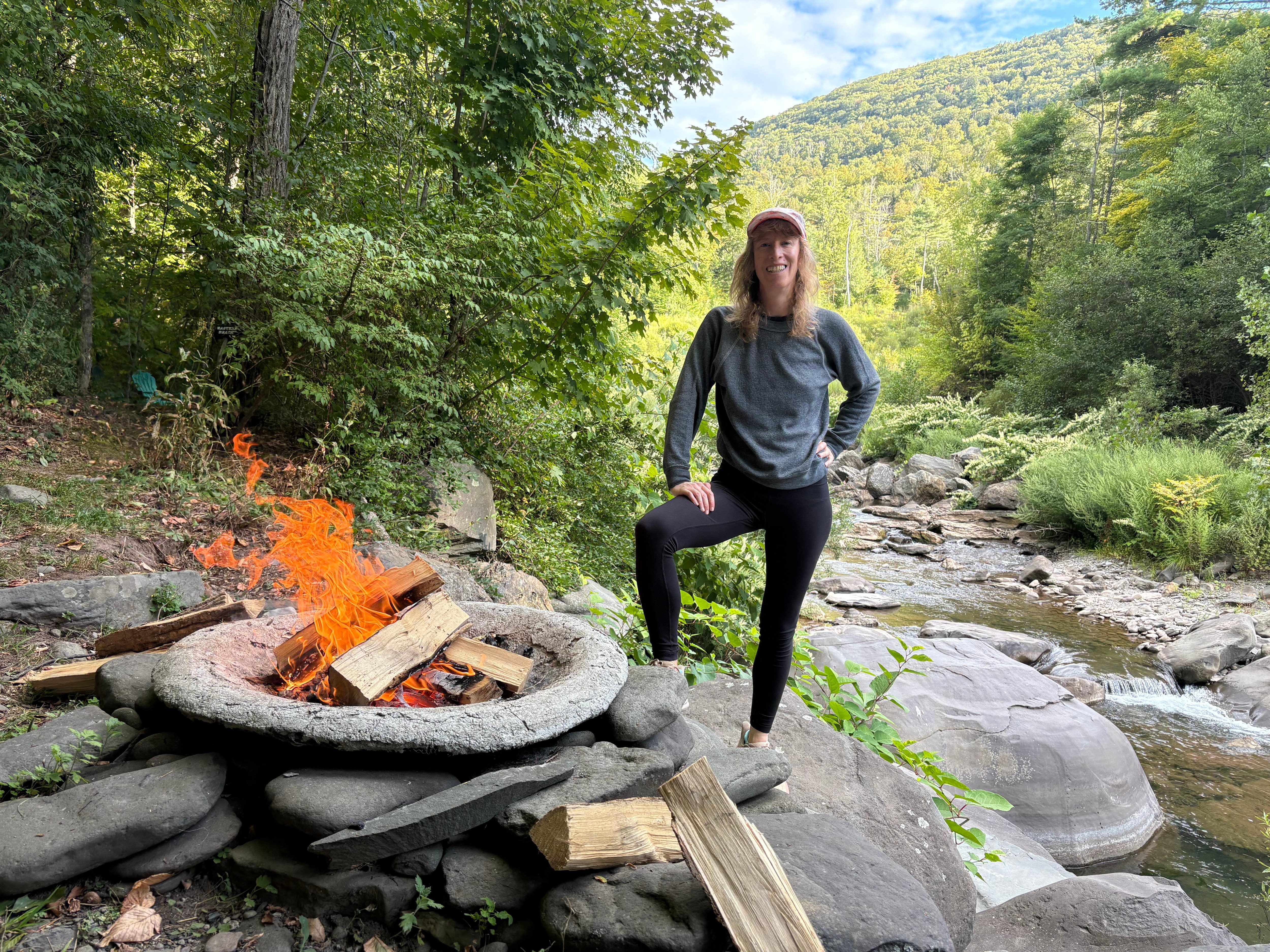 Fire pit by the creek