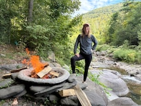 Fire pit by the creek