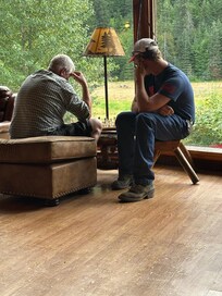 Playing chess.