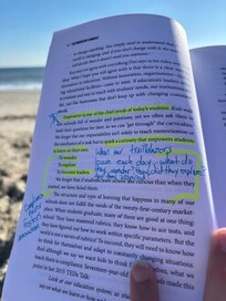 You can't ever go wrong with a good book on a beach! (The Innovator's Mindset)