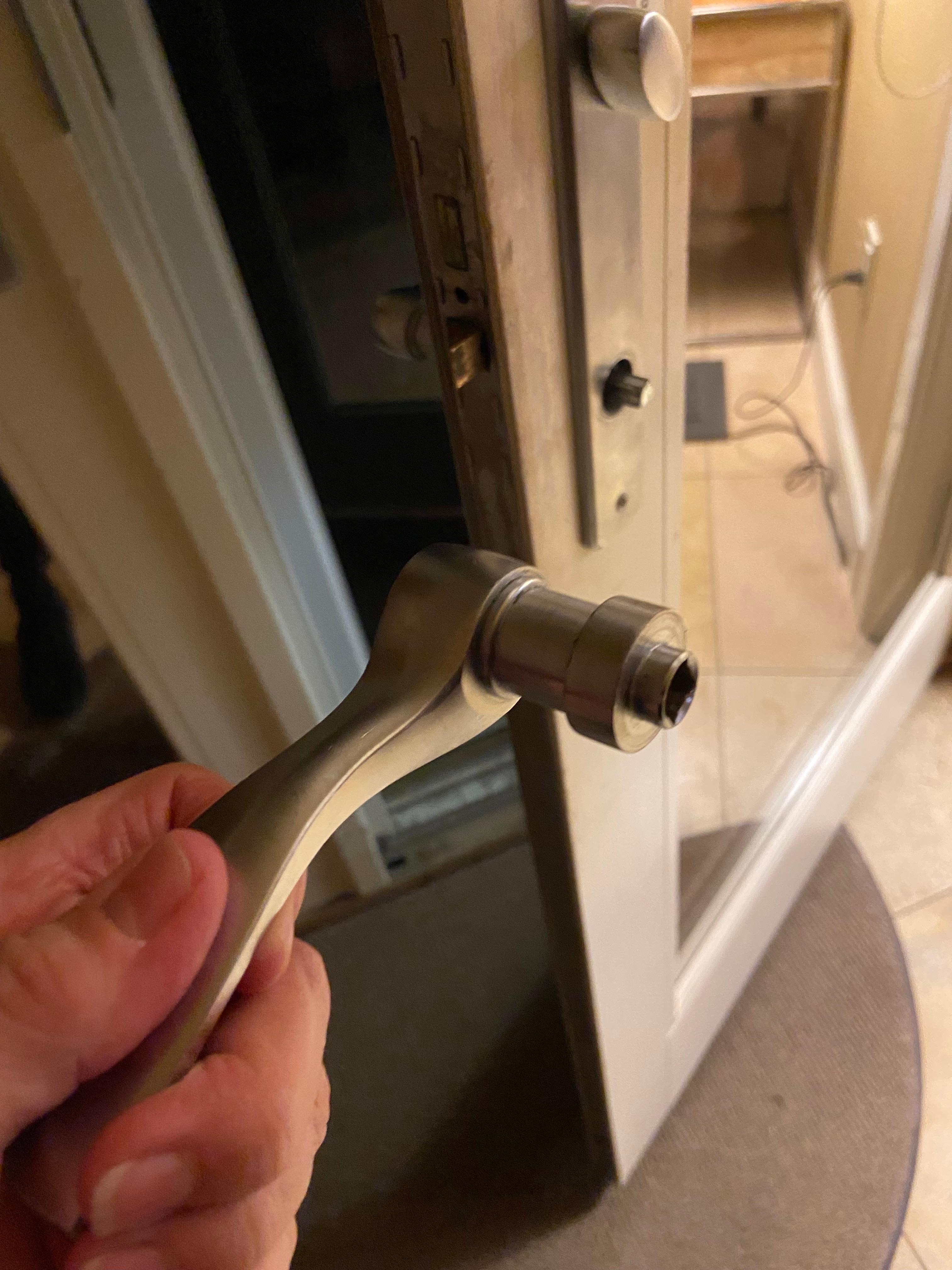 Doorknob to outside on main level. 