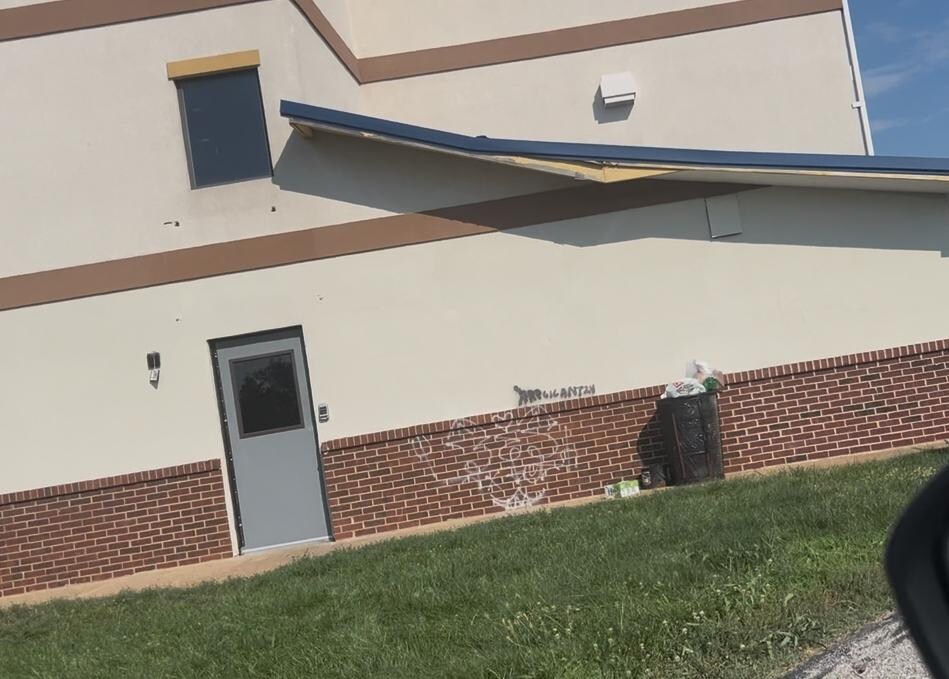 Some of the trash and graffiti 