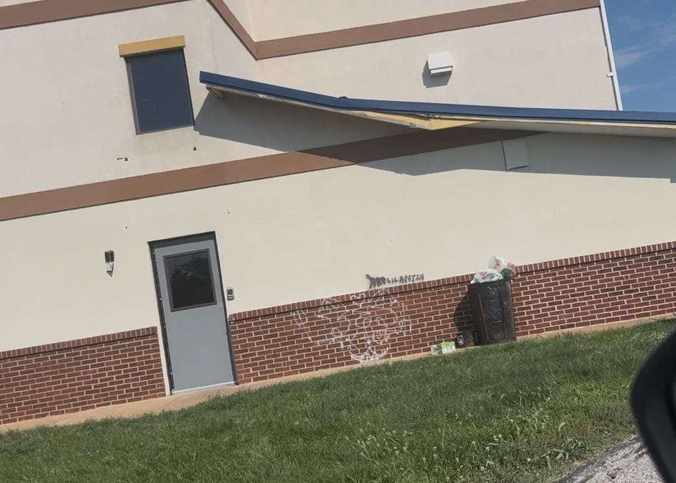 Some of the trash and graffiti