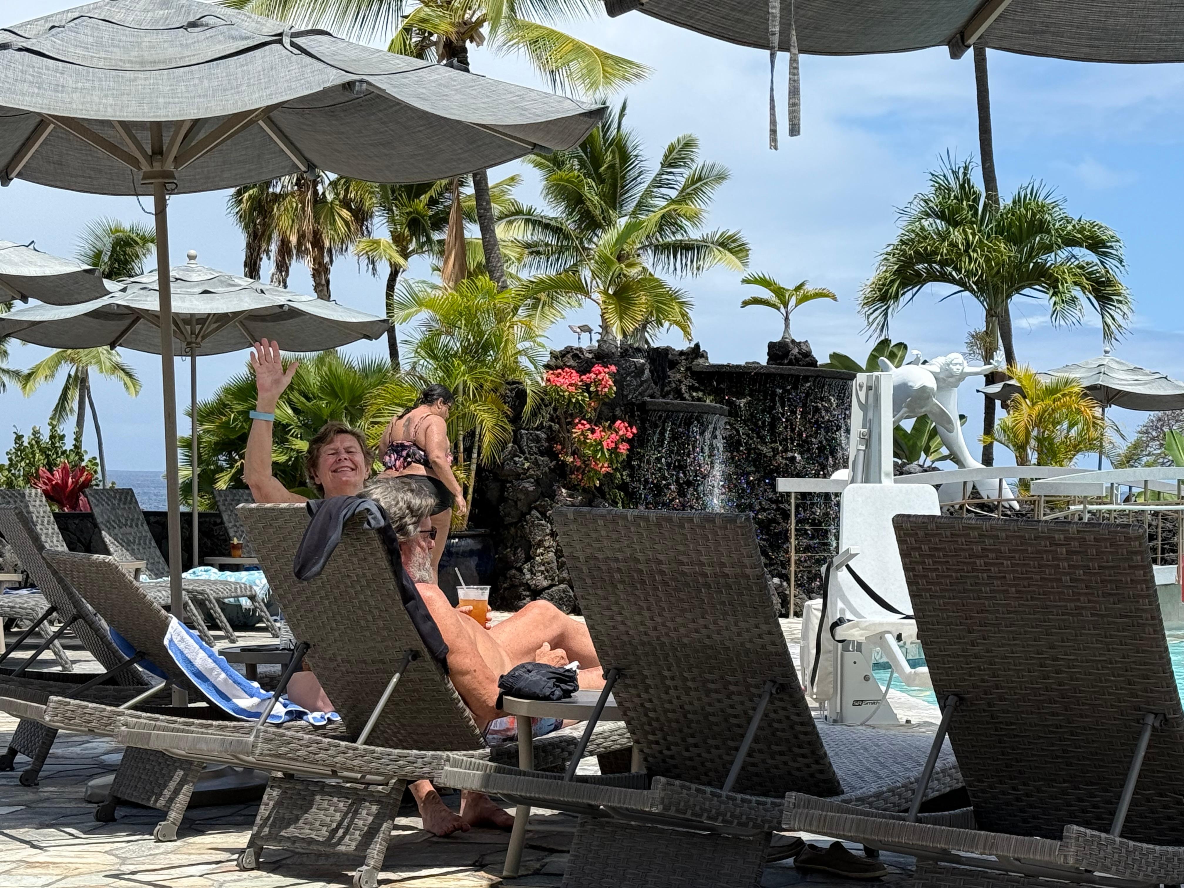 By the pool