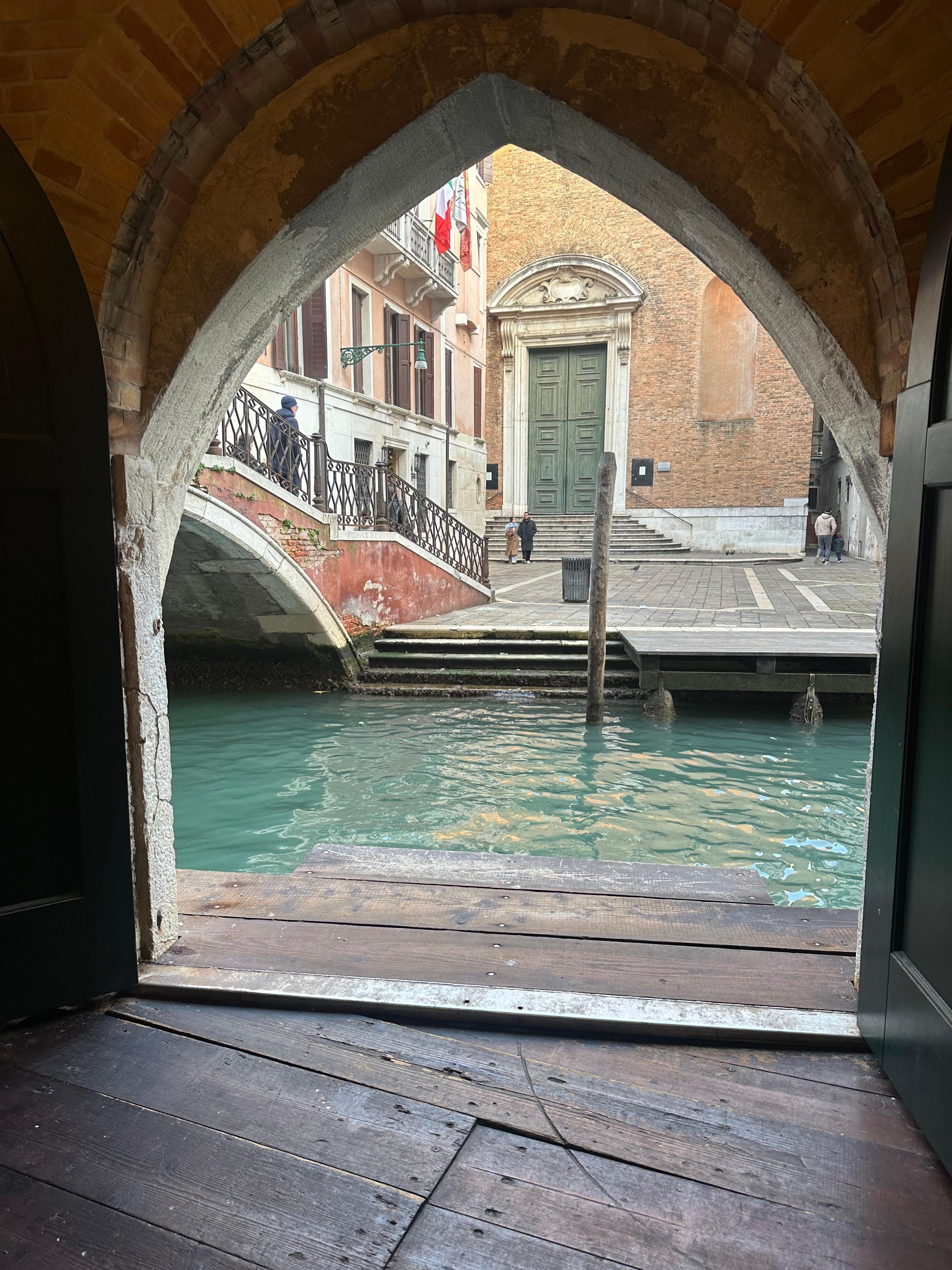 The canal doors of the hotel where our water taxi picked us up
