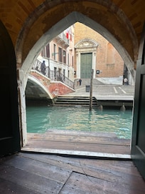 The canal doors of the hotel where our water taxi picked us up
