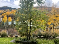 Beautiful view out the sliding glass doors!