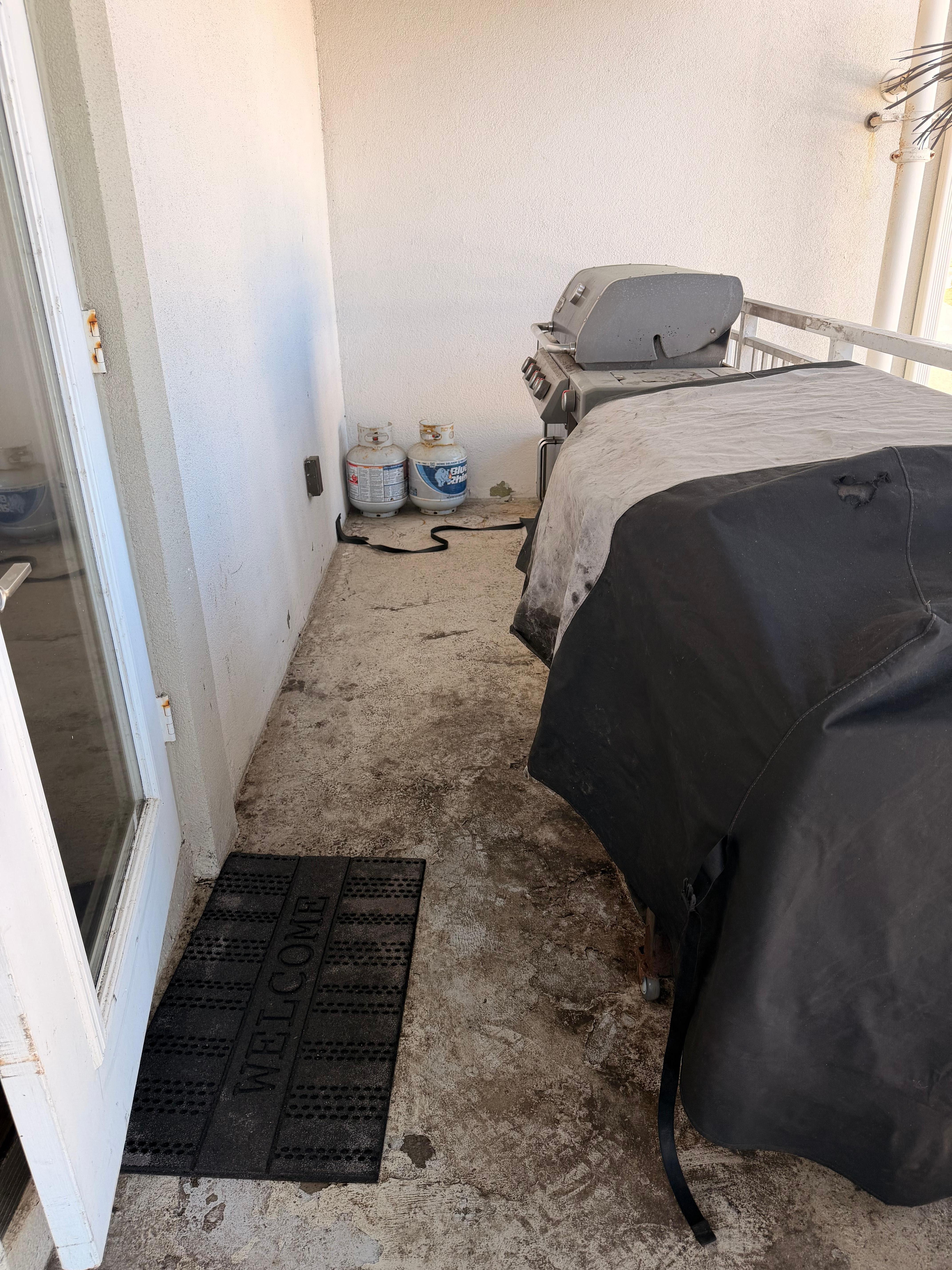 hallway to gas grill