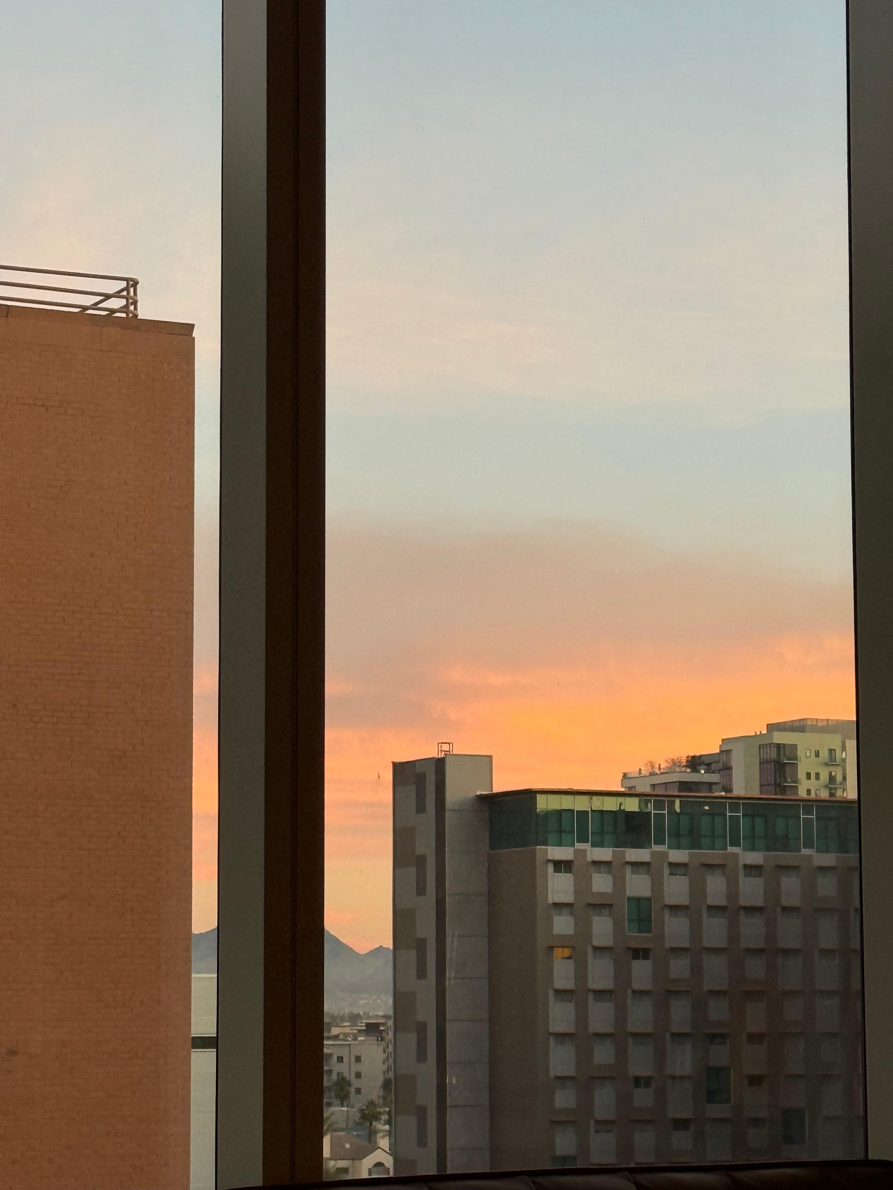 View of the sunrise from the stay. 