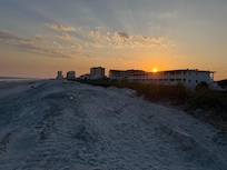 Sunset walking on the beach