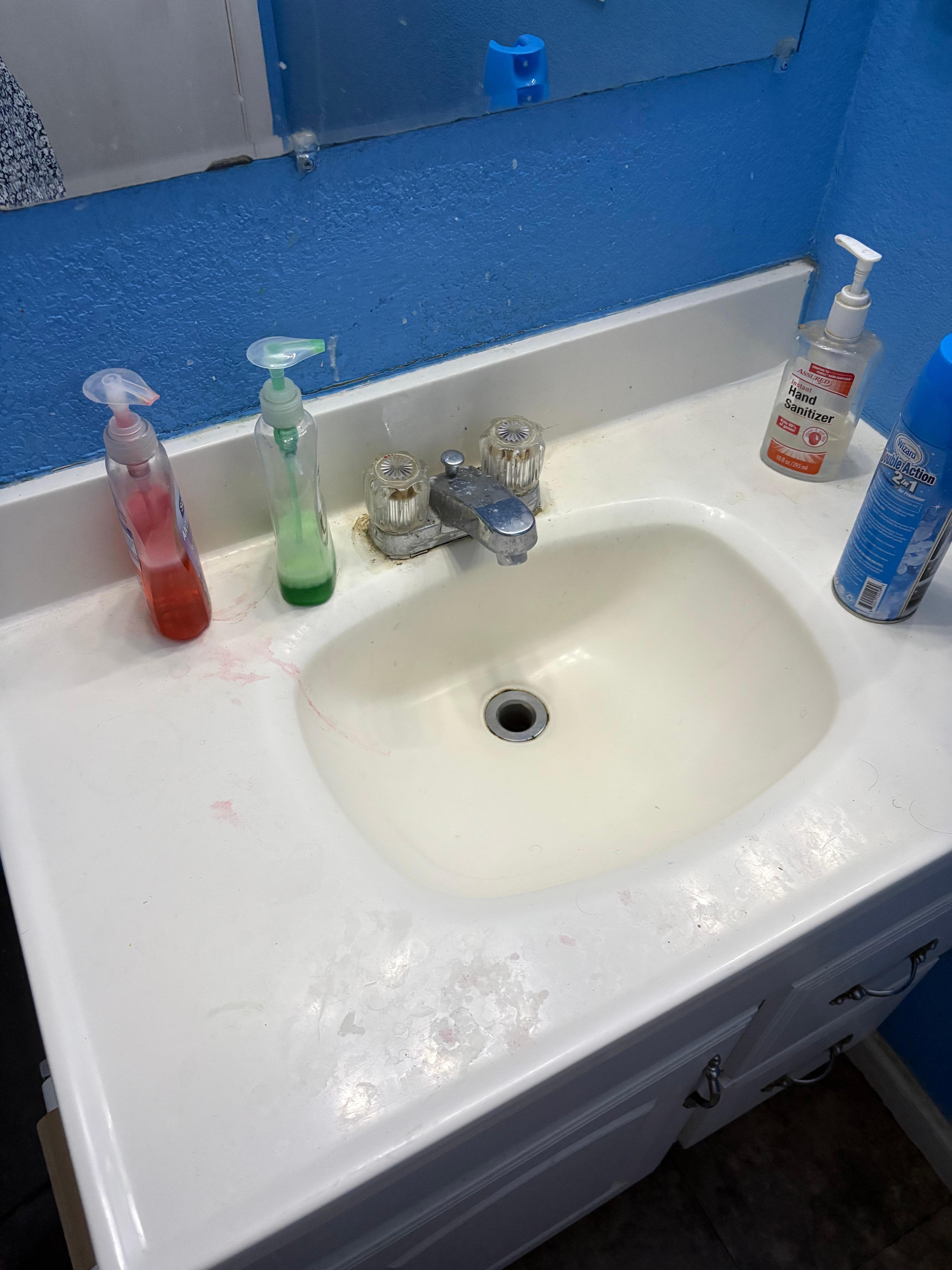 Dirty sink and counter