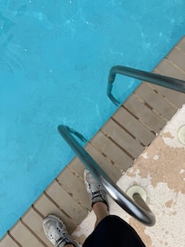 Missing steps in deep end of pool