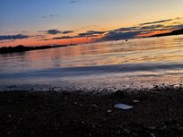 View from the public beach around the corner.