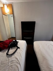 Tv is incredibly small with terrible sound as it’s in a box in the wall.