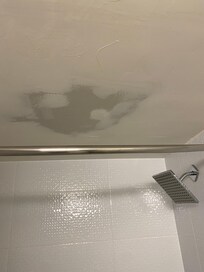 Unfinished bathroom ceiling