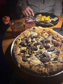 Truffle pizza and lobster stuffed ravioli at Jazz on the Rocks