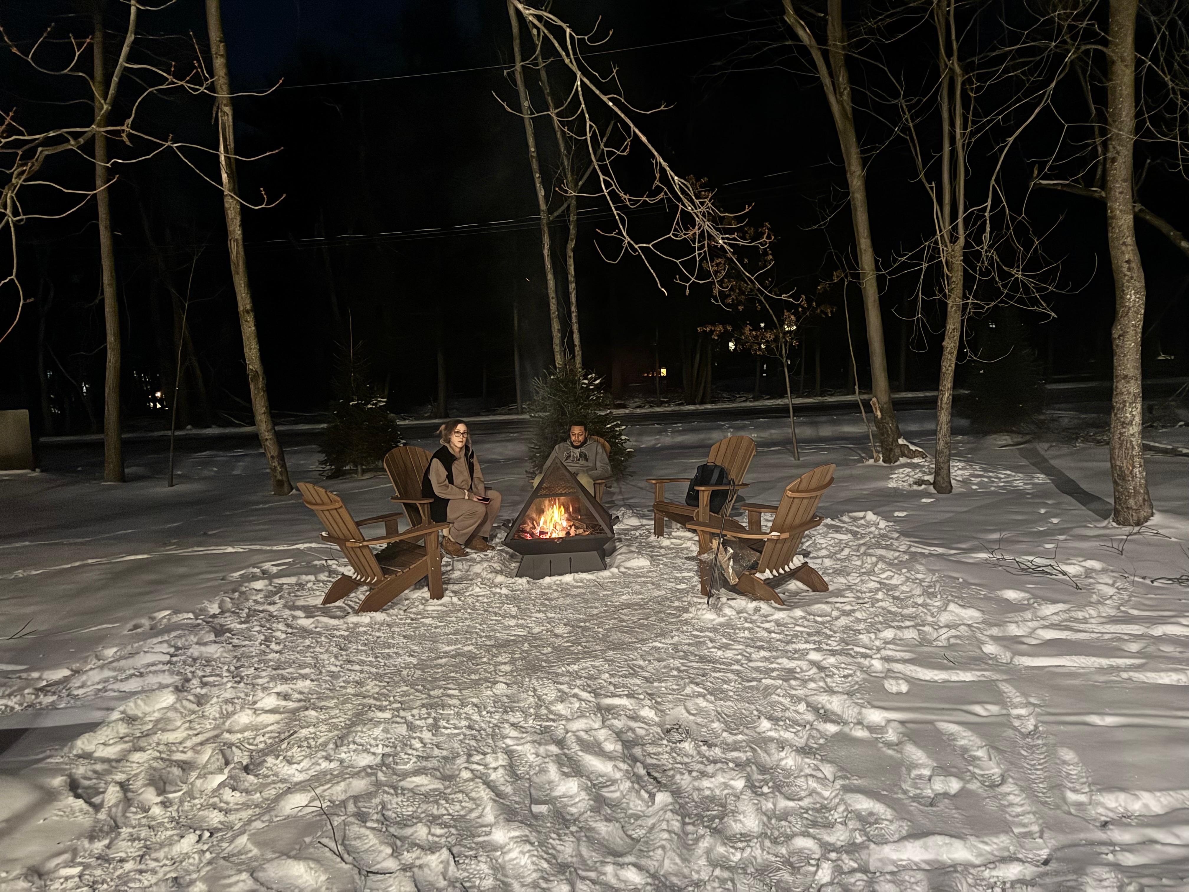 Relaxing by the fire pit