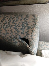 Dirty sofa for a person to sleep on