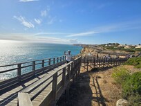 The cliff-top boardwalk located between the apartment and the town of Carvoeiro.