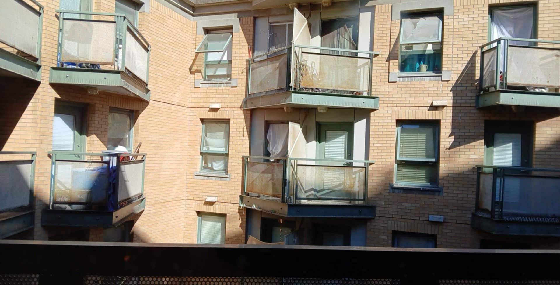 This was the view from our room of the apartment block next door.