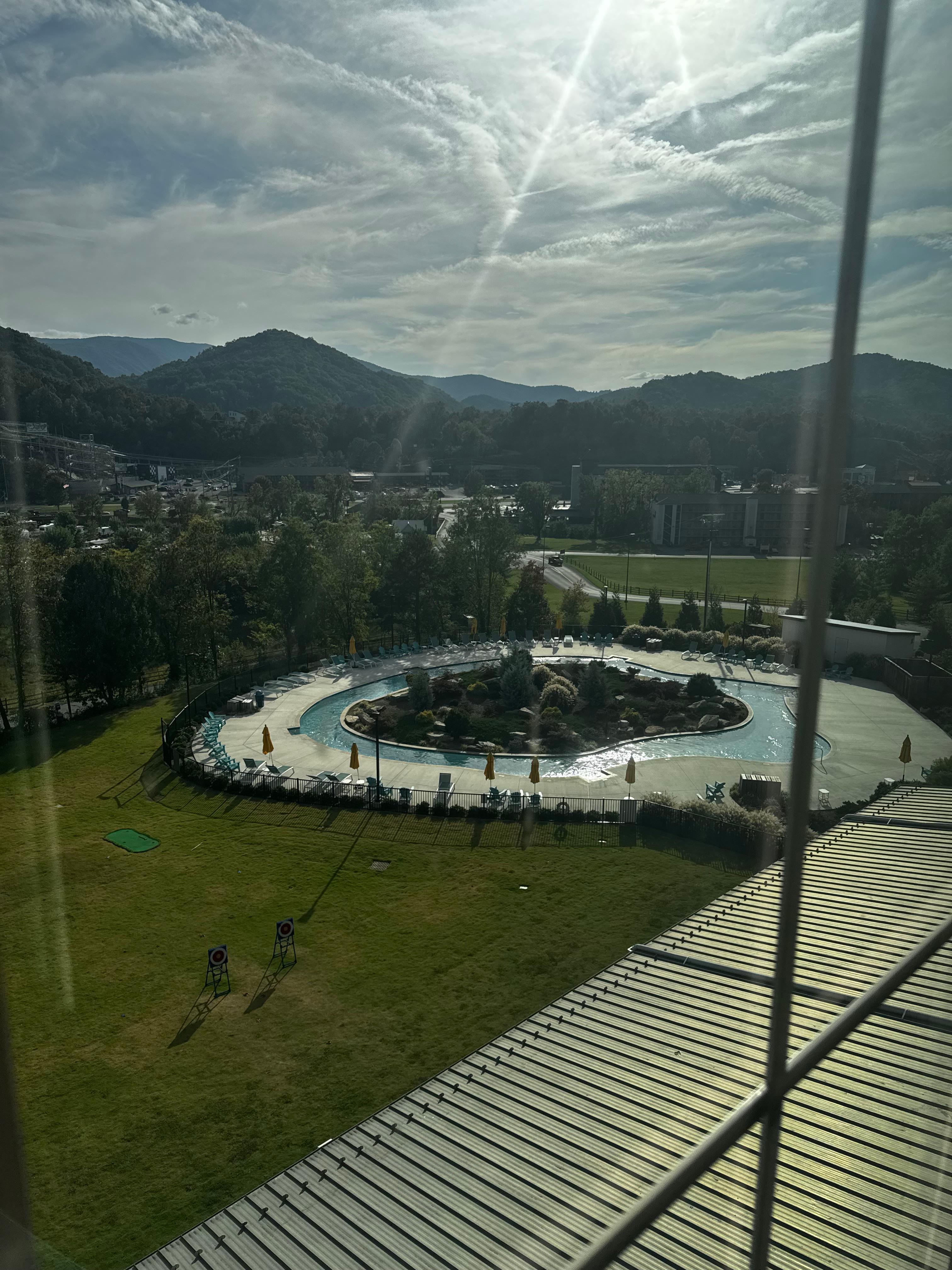 View from our room. The lazy river closed two days before our trip but it was still a nice view 