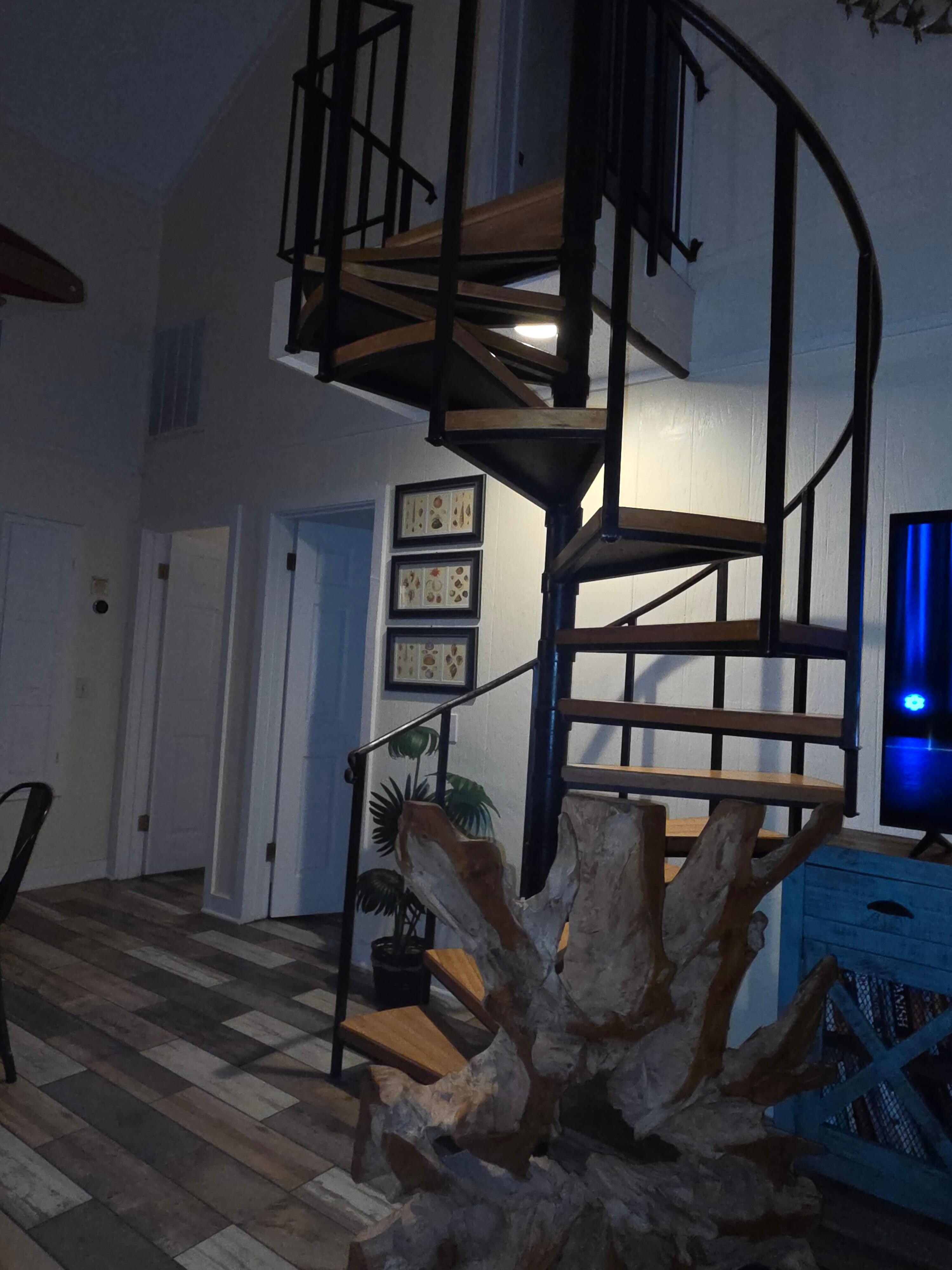 Stair case to 2 bed bedroom