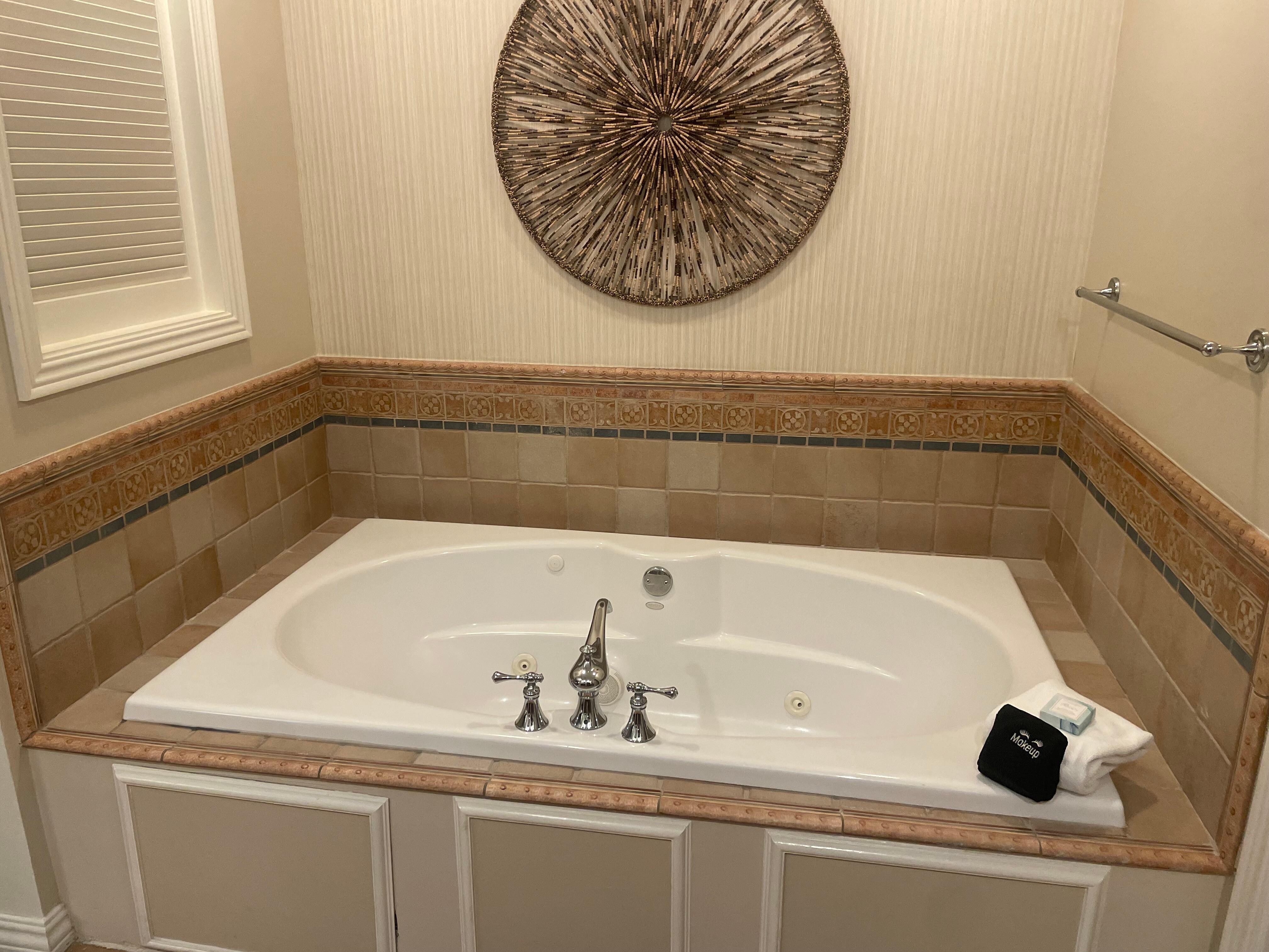 Jacuzzi in the room and by the pool