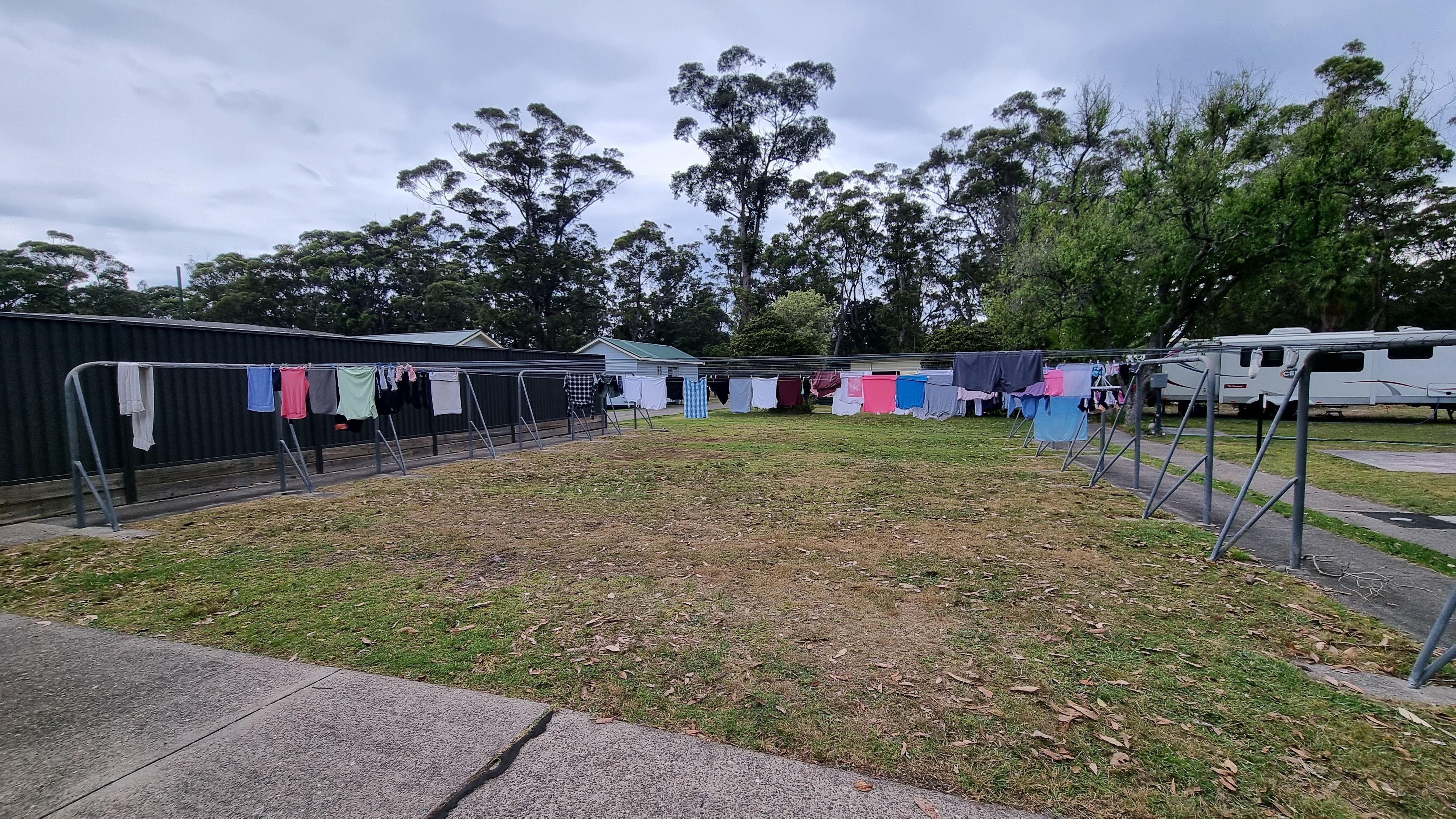 Outdoor clothes lines plenty of space