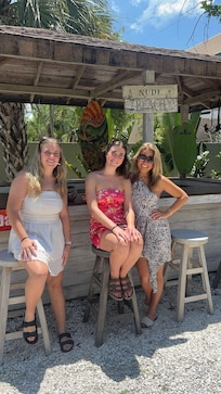 Tiki bar was so fun stocked with mosquito spray and fun