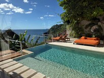 View from the living room of the pool