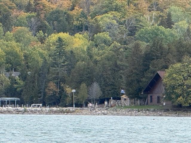 Picture of cottage from accross the bay