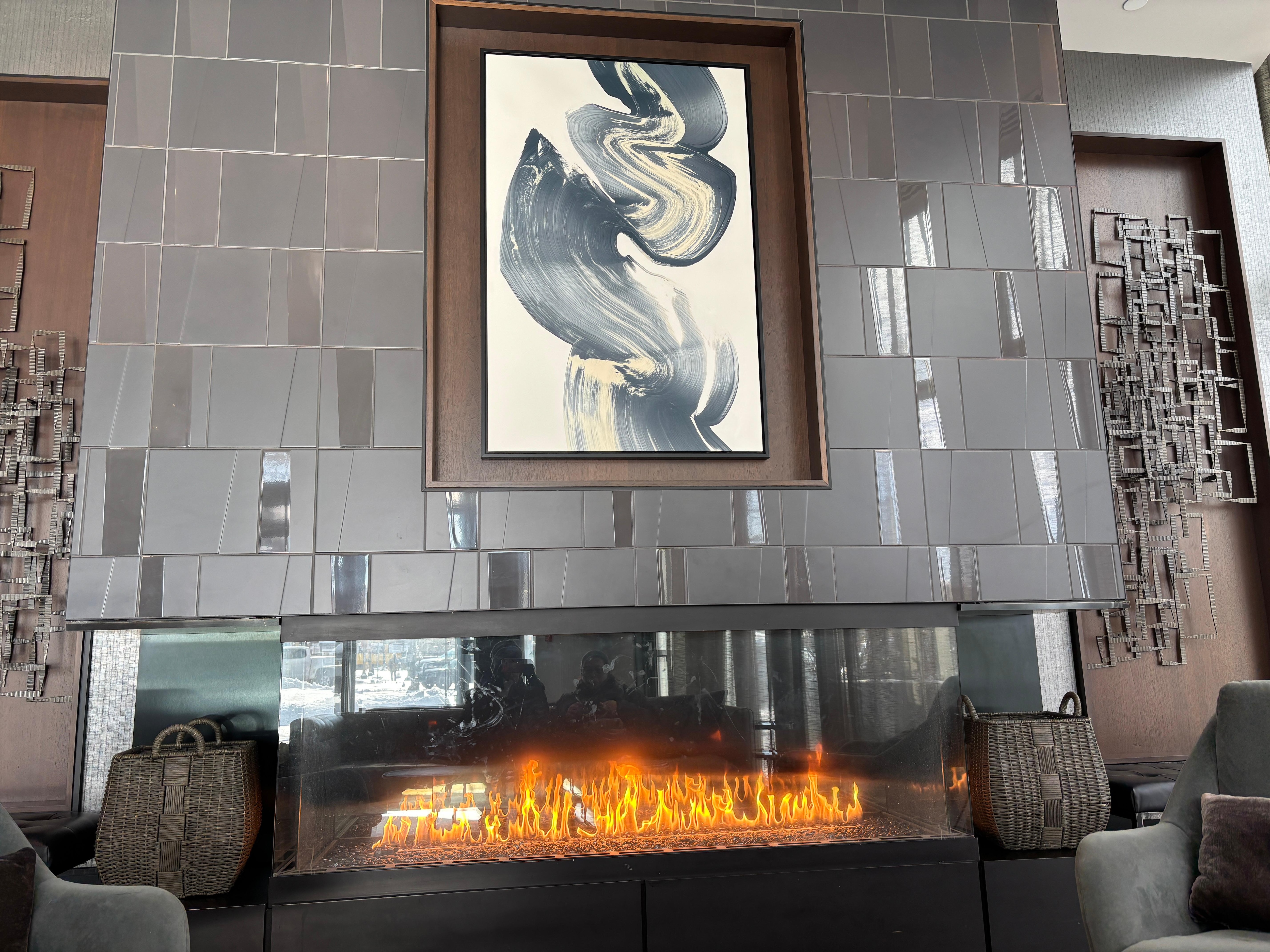 Seating area with fireplace