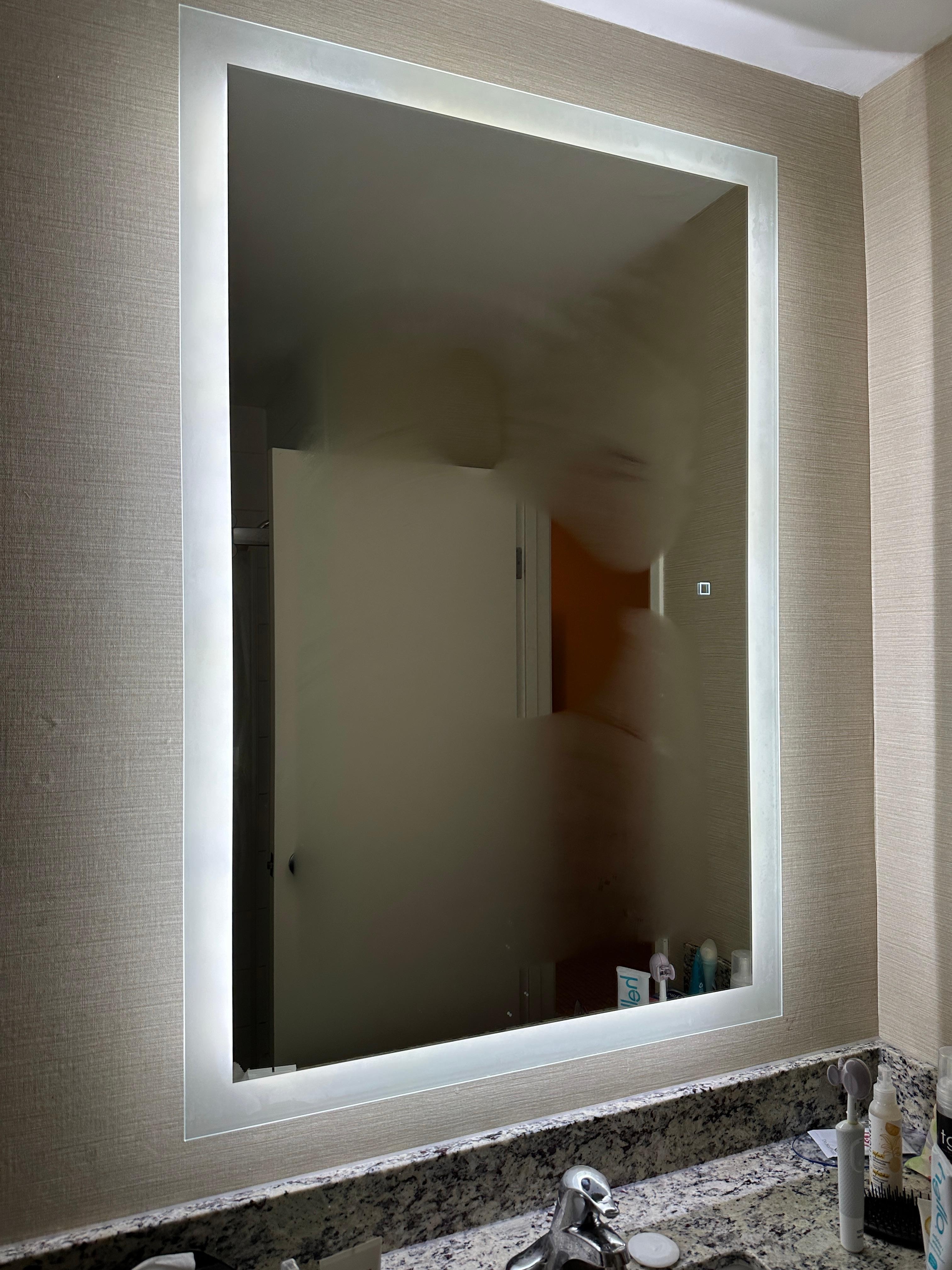 The only bathroom light