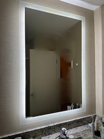 The only bathroom light