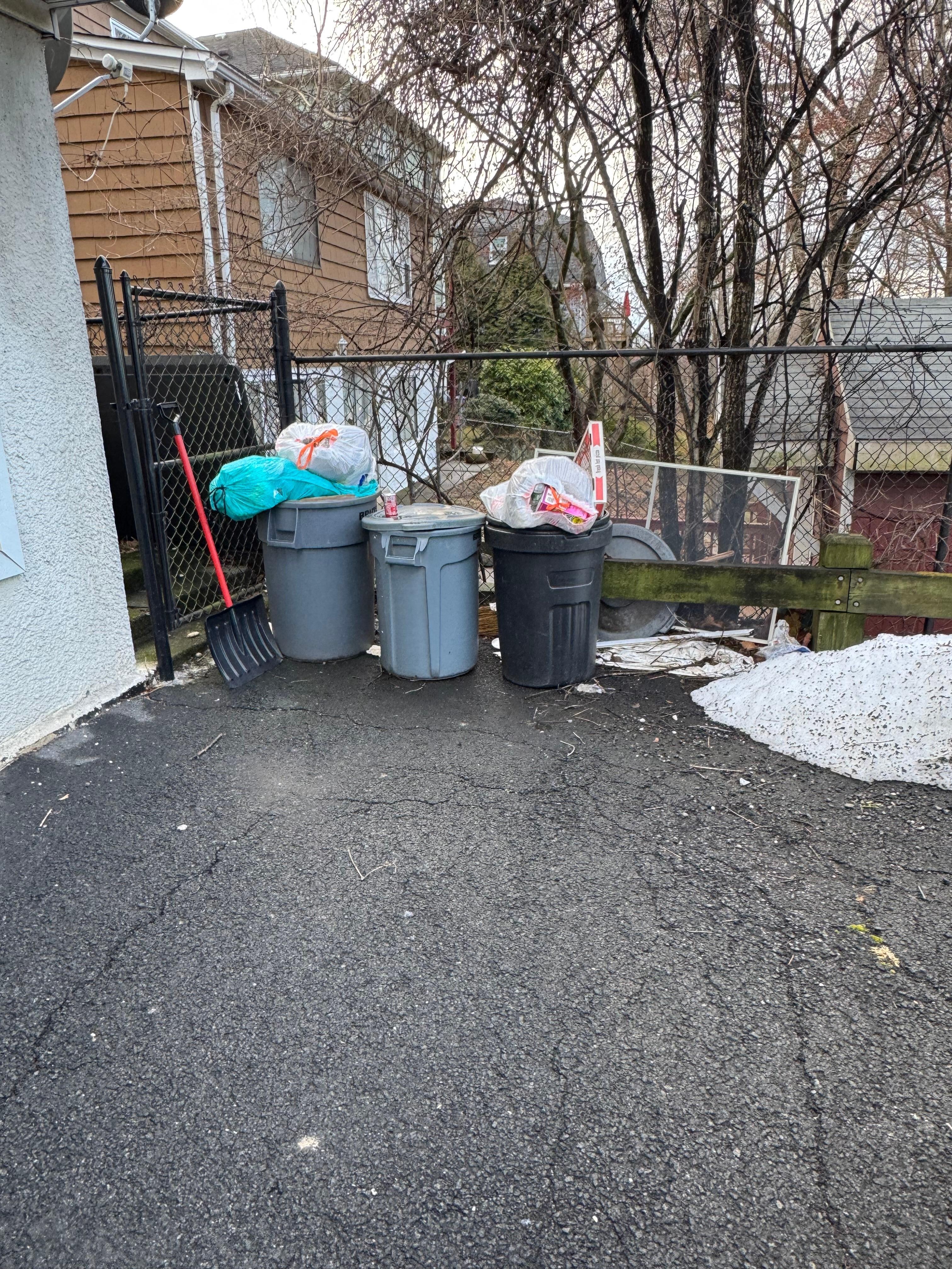 Trash outside the unit 