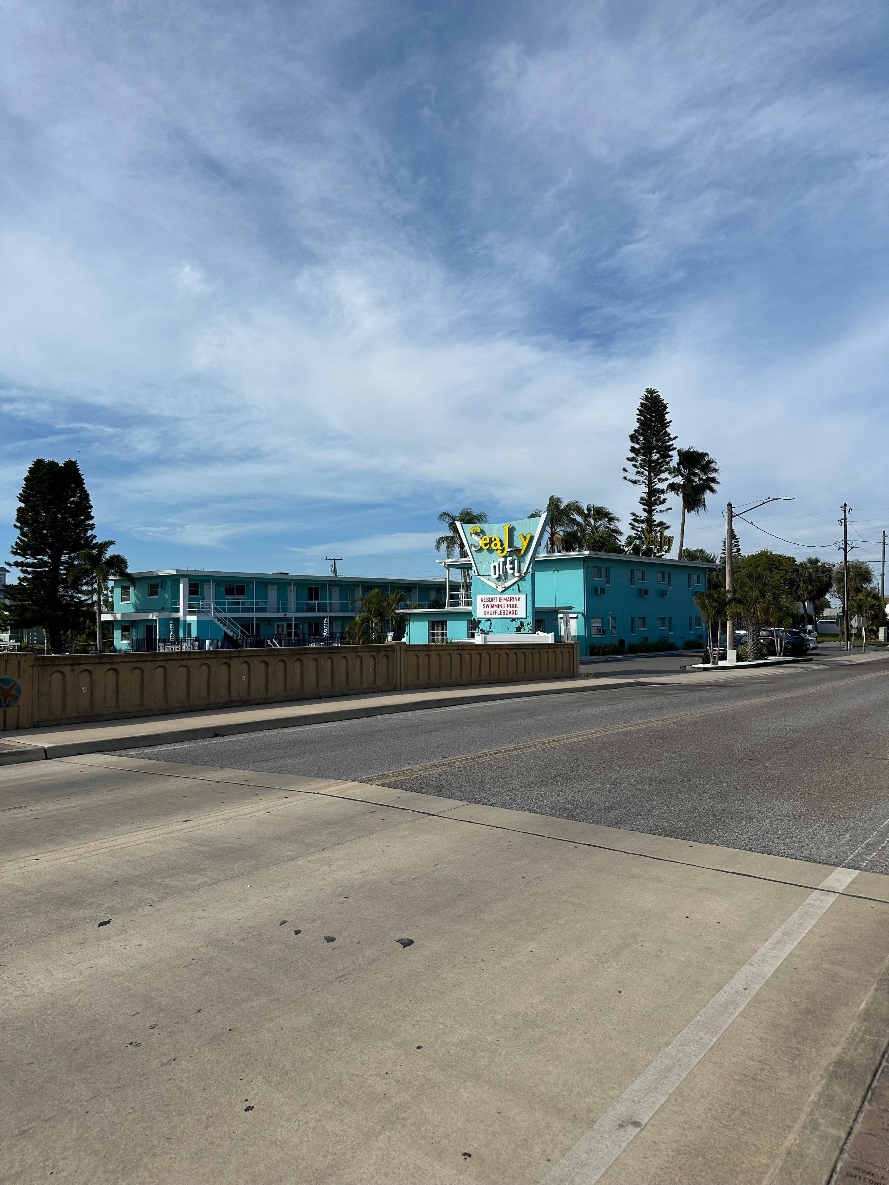 Sea Jay Hotel as seen from the bridge 