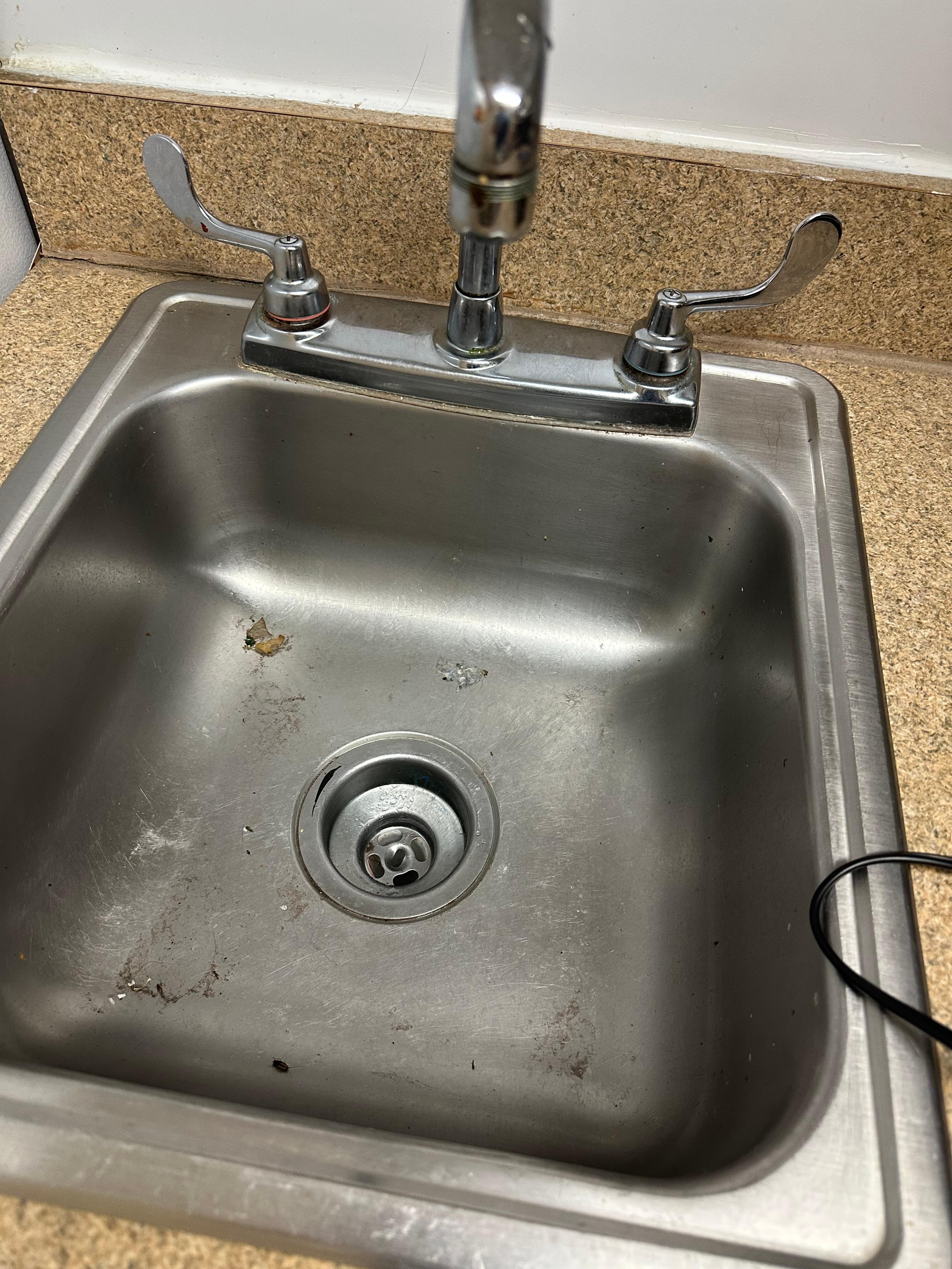 Clogged drain sink was dirty