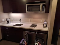 Loved having a mini kitchen for coffee, storing and heating leftovers.