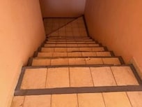 Cracked tiles on the stairs