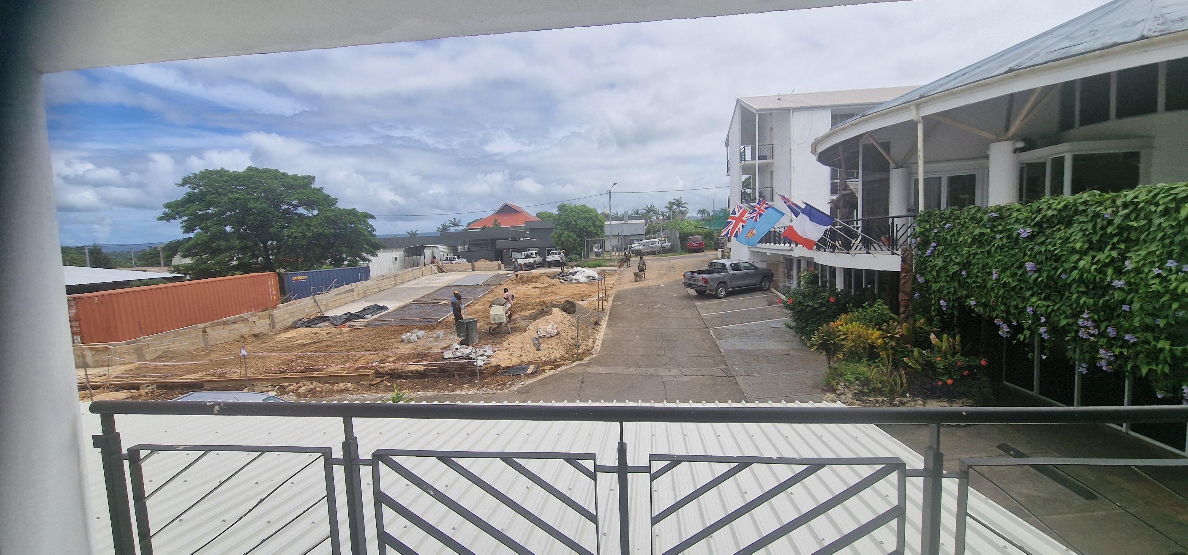 View of a building site from the balcony ... not a 'Partial Sea View'