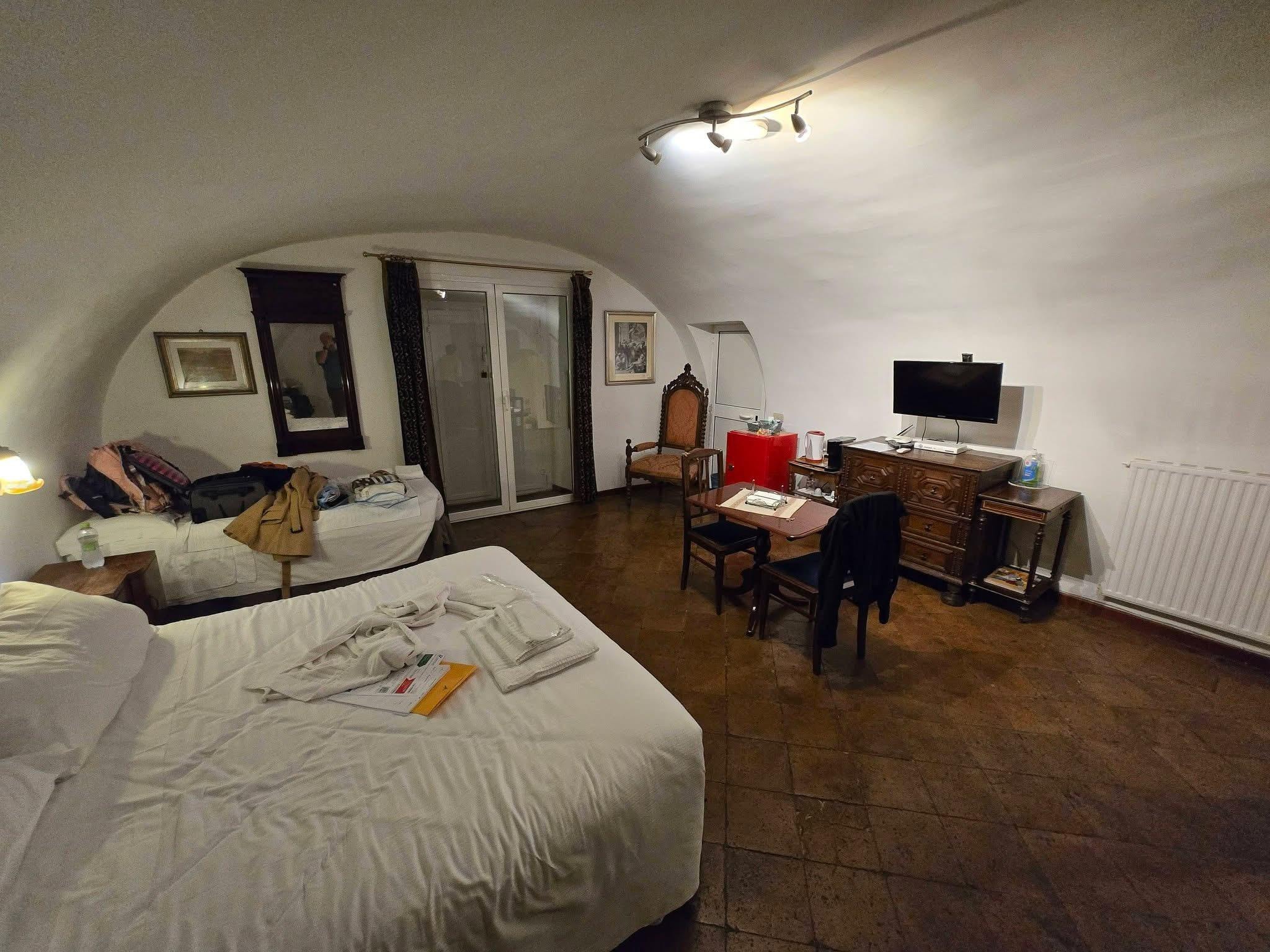Our room….really cool with original 500 year old stone floors!