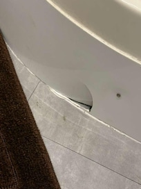 Broken base of shower