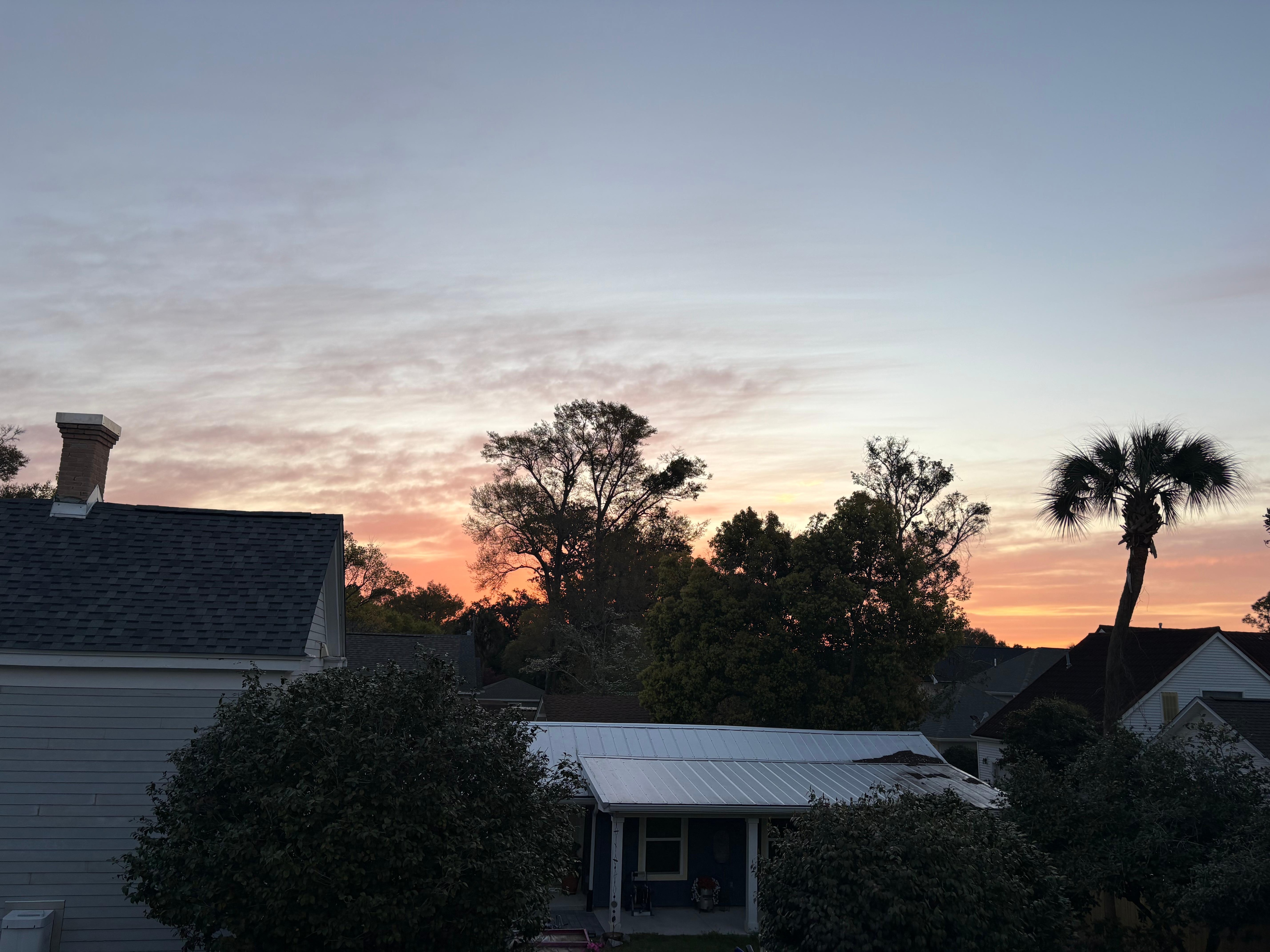 Sunrise from the deck just outside the front door.