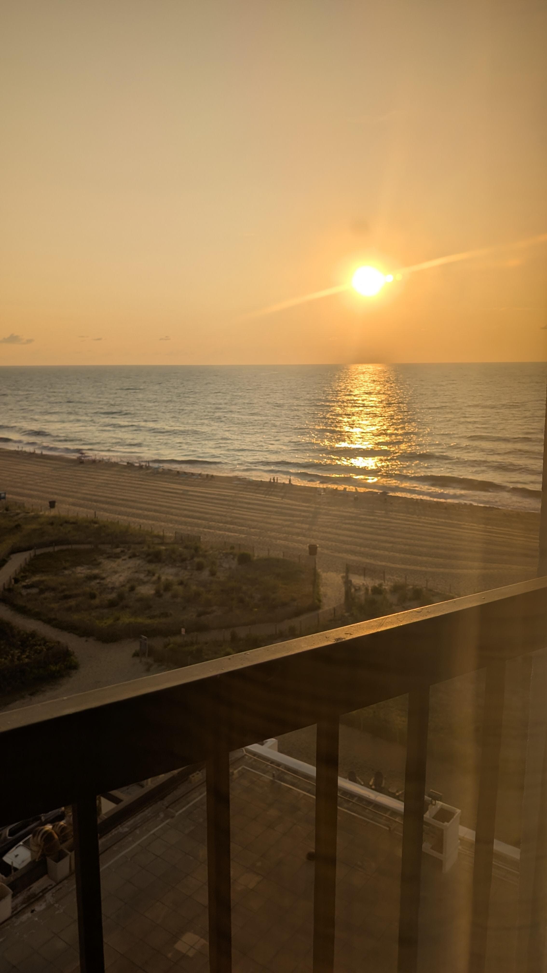 Sunrise from our balcony.