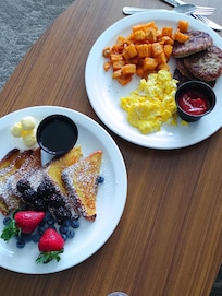 Breakfast brought to room