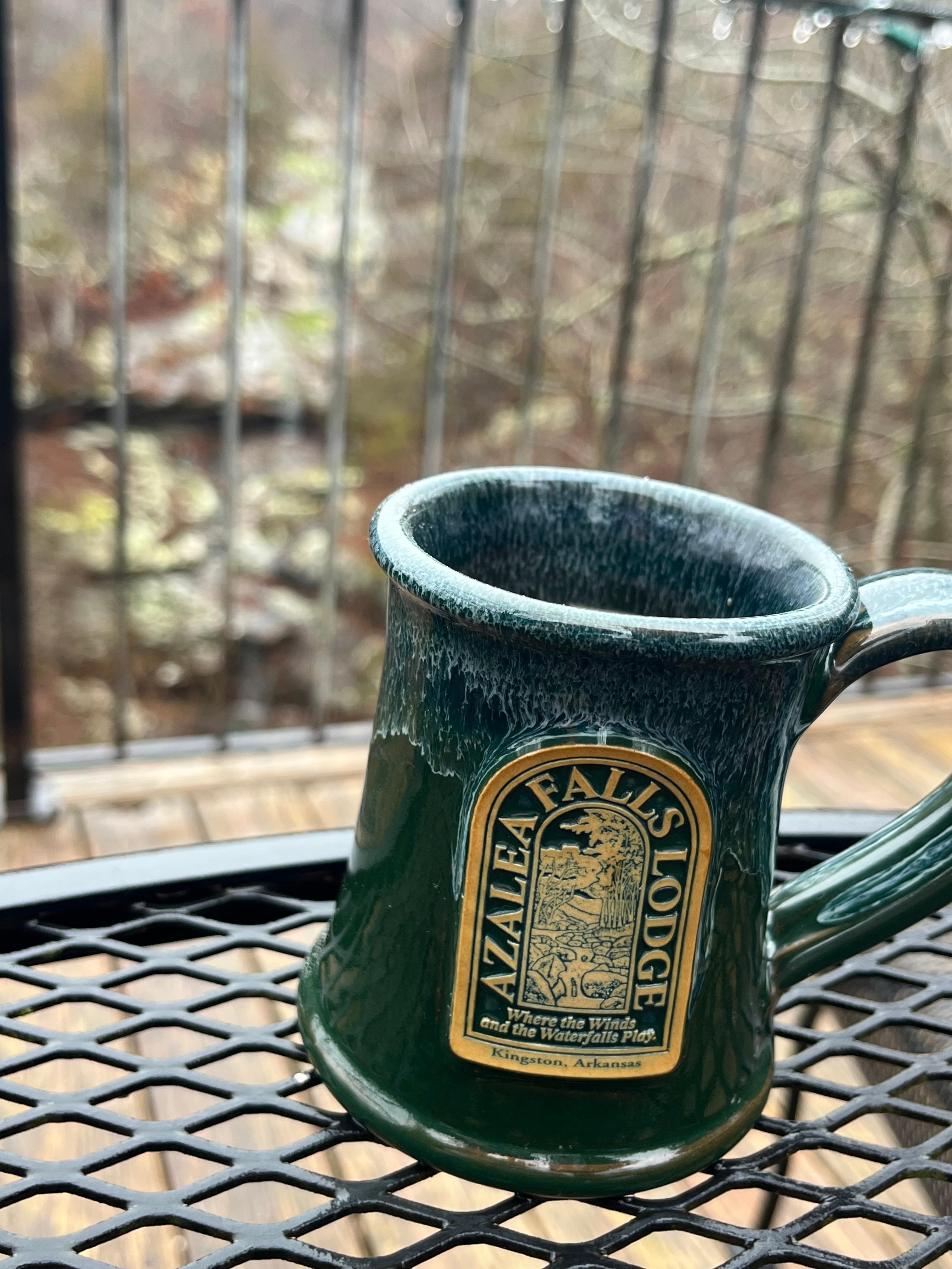 Morning coffee with waterfall 